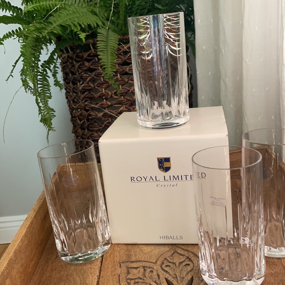 Handcut Crystal -24% Full Lead ~Calypso Hiball Glassware (4) 🥃 - Picture 7 of 15